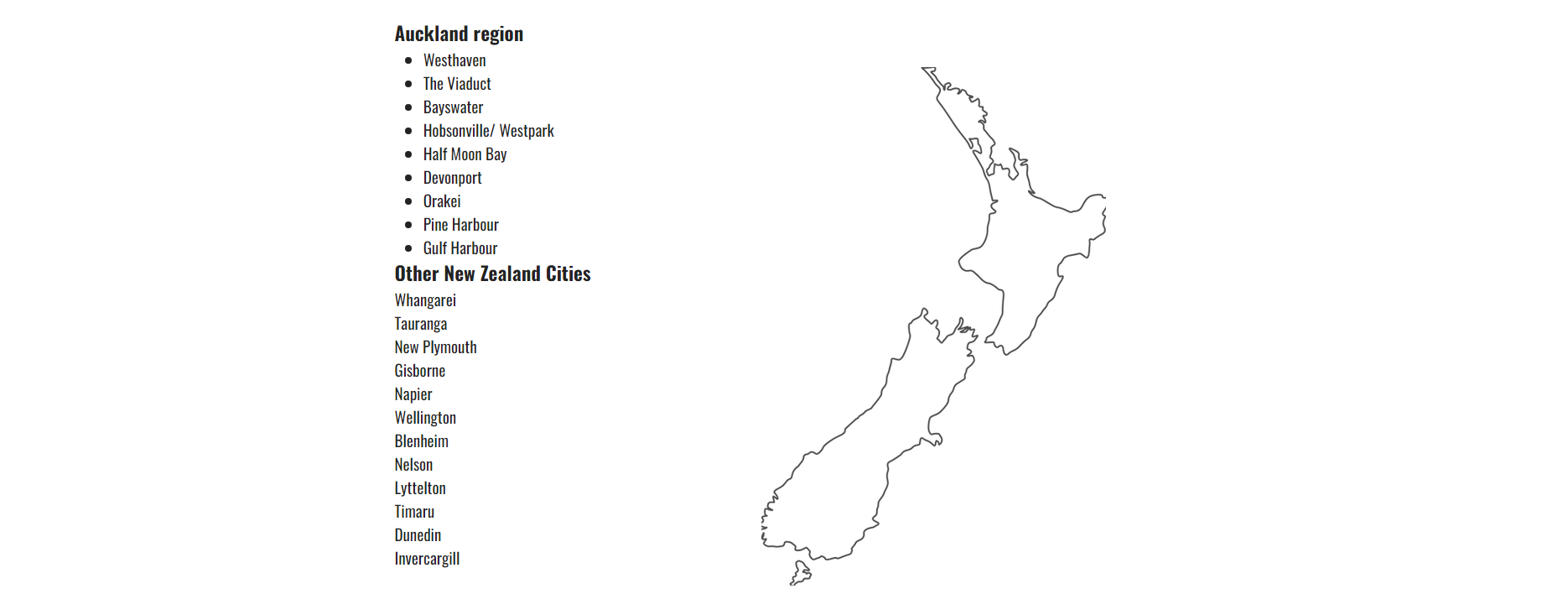 All regions and cities where BoatSecure operates